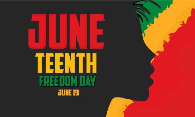 Haziran ayı siyahi kadın silueti ile yazı