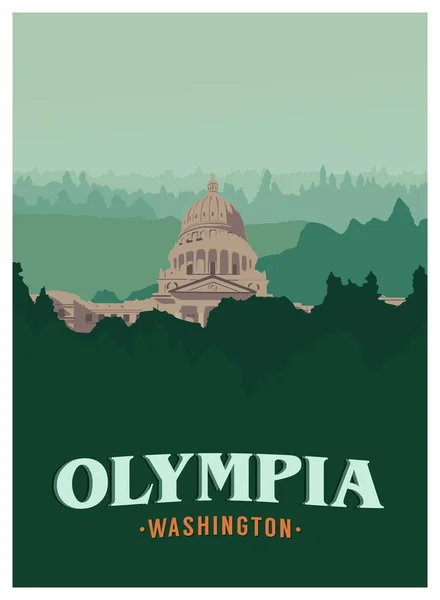 Forest View Olympia Washington — стоковий вектор