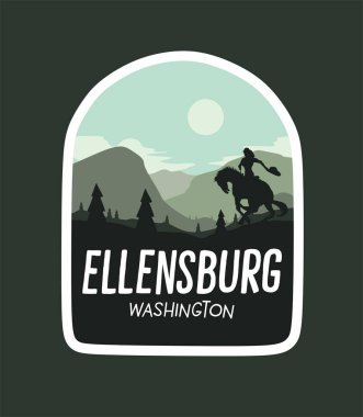Arkasında dağlar olan Ellensburg Washington