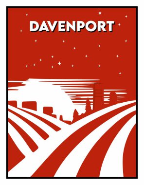 Kırmızı arkaplanda Davenport