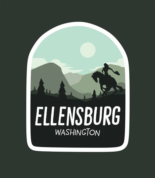 Ellensburg Washington Mountains Background — Stockový vektor