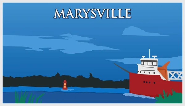 Мэрисвилль Морем Кораблями — стоковый вектор