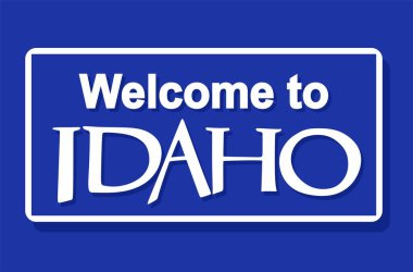 Mavi arkaplanda yazan Idaho