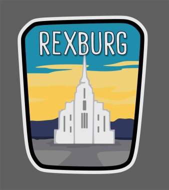 Akşamları Rexburg Idaho Tapınağı manzaralı.