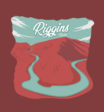 Riggins with a view of the mountains and blue sky