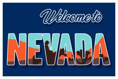 Mavi arkaplan üzerine Nevada metnine hoş geldiniz