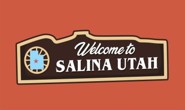 Kırmızı arka planda Salina Utah