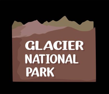 Siyah arka planda Buzul Ulusal Parkı