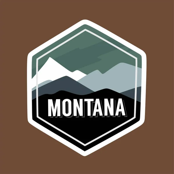 Montana Sobre Fondo Marrón — Vector de stock