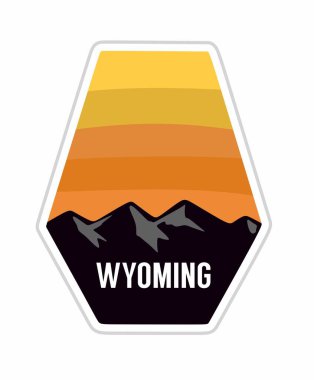 Dağ siluetleriyle siyah Wyoming