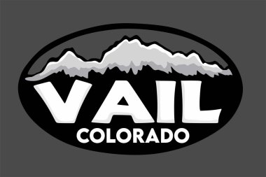 Vail Colorado ve dağların beyaza çizimi