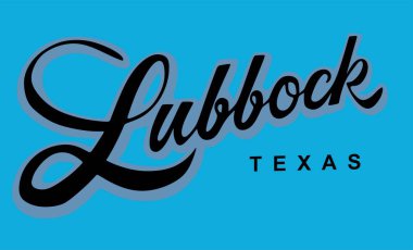 Lubbock texas on blue background clipart