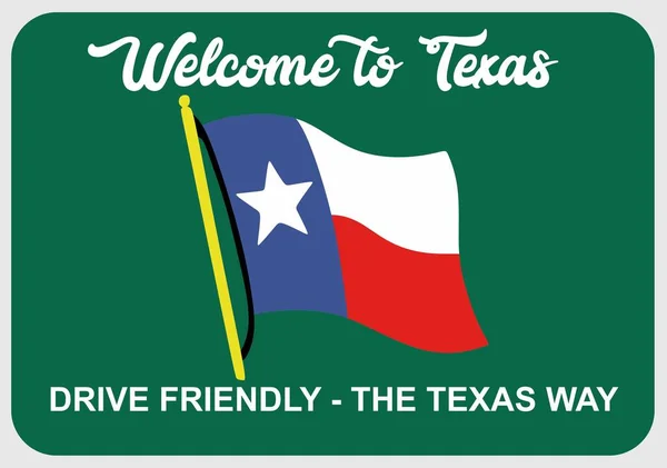 Willkommen Texas Auf Grünem Hintergrund — Stockvektor