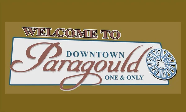 Welcome Downtown Paragould Arkansas — Stock Vector