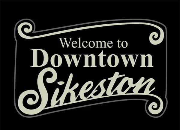 Welcome Downtown Sikeston Missouri — Vector de stock