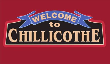 Kırmızı arka planlı Chillicothe 'ye hoş geldiniz 