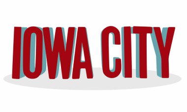Beyaz arkaplan ile Iowa Şehri 