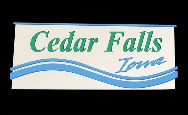 Cedar Falls Iowa Black Background — Stock Vector