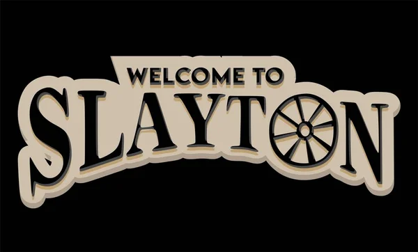 Welcome Slayton Minnesota Black Background — Stock Vector