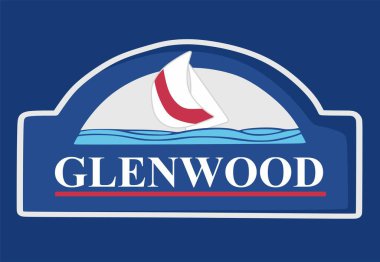 Glenwood Minnesota 'nın mavi arka planı 