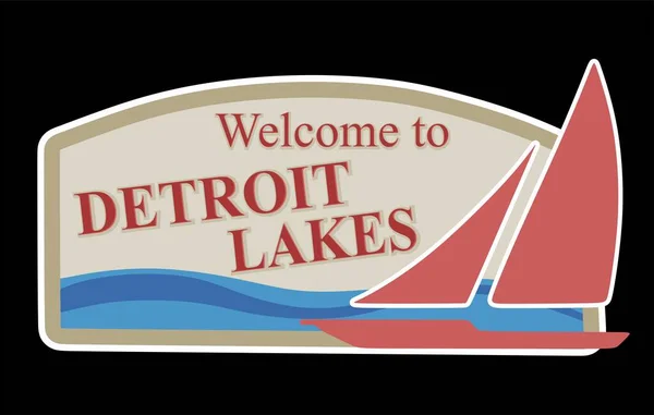 Добро Пожаловать Детройт Лейкс Миннесота — стоковый вектор