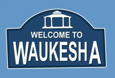 Mavi arka planlı Waukesha. 
