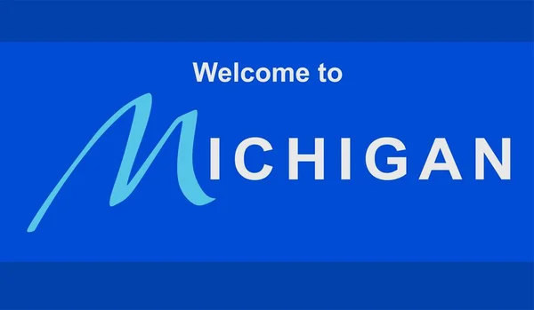 Πολιτεία Του Michigan Μπλε Φόντο — Διανυσματικό Αρχείο