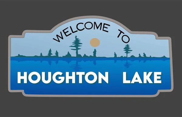 Houghton Lake Michigan Con Mejor Calidad — Vector de stock