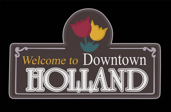 Bienvenido Downtown Holland Michigan — Vector de stock