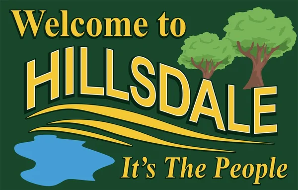 Vítejte Hillsdale Michigan Usa — Stockový vektor