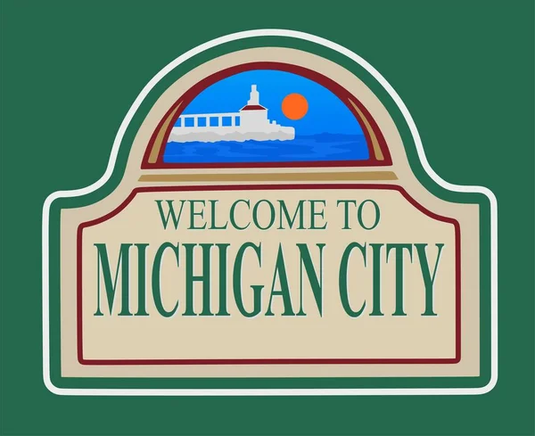 Michigan City Indiana Avec Meilleure Qualité — Image vectorielle