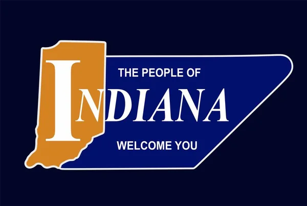 Indiana États Unis Avec Meilleure Qualité — Image vectorielle