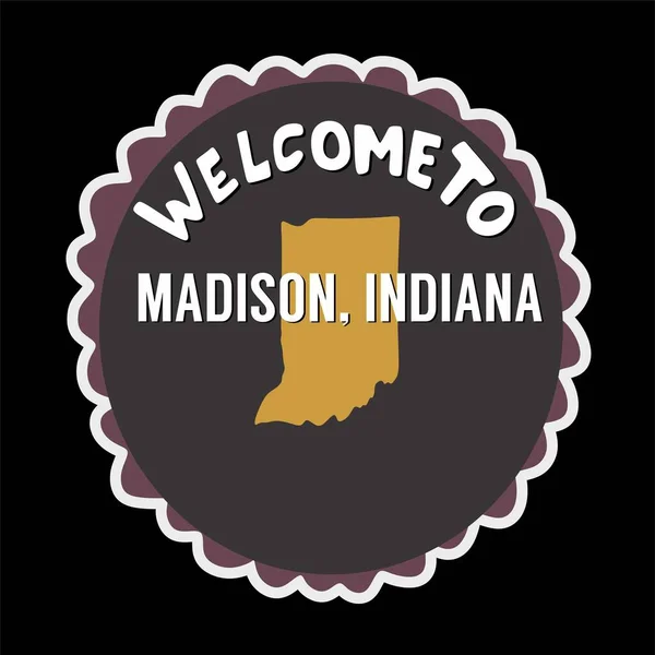 Bienvenue Aux États Unis Madison Indiana — Image vectorielle