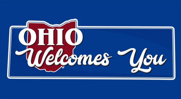 Ohio Vous Accueille Avec Meilleure Qualité — Image vectorielle