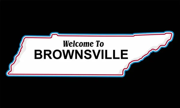 Brownsville Tennessee Avec Fond Noir — Image vectorielle
