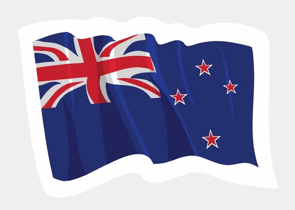 Den Nya Zealand Flagga Med Vit Bakgrund — Stock vektor