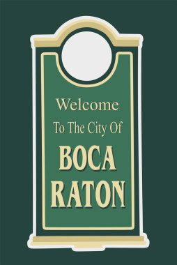 Boca Raton Florida yeşil arka planlı 