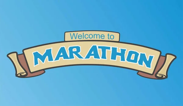 Marathon Florida Blue Background — Stock Vector