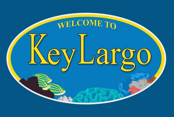 Key Largo Florida Blue Background — Stock Vector