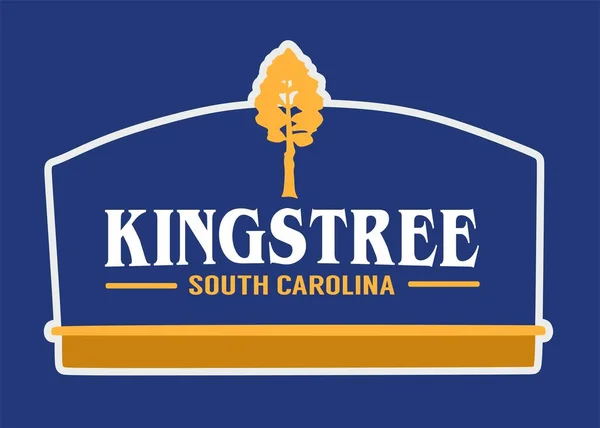 Kingstree Jižní Karolína Modrým Podkladem — Stockový vektor