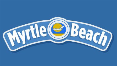 Myrtle Beach South Carolina with blue background 