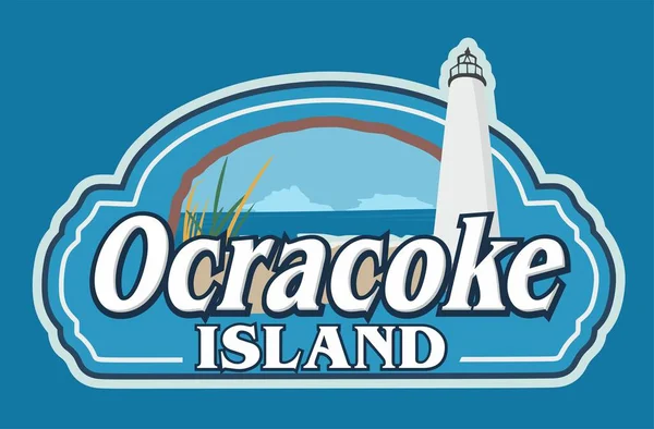 Kuzey Carolina 'yı mavi arka planlı Ocracoke 