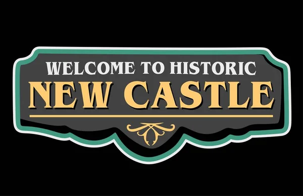 New Castle Delaware Met Zwarte Achtergrond — Stockvector