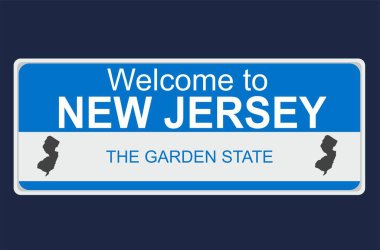 New Jersey State with blue background 