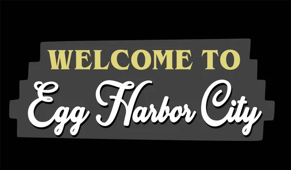 Egg Harbor City New Jersey Black Background — Stock Vector