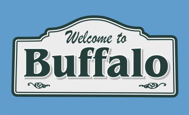Buffalo New York with blue background 
