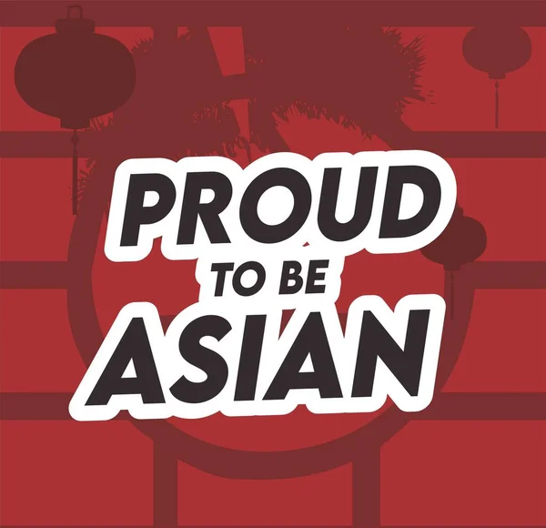 Proud Asian Red Background — Vector de stock