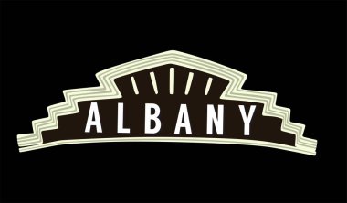 Albany New York with black background 