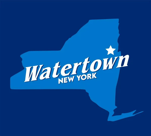 Watertown New York Blue Background — 스톡 벡터