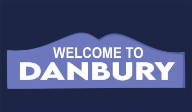 Danbury Connecticut with blue background 